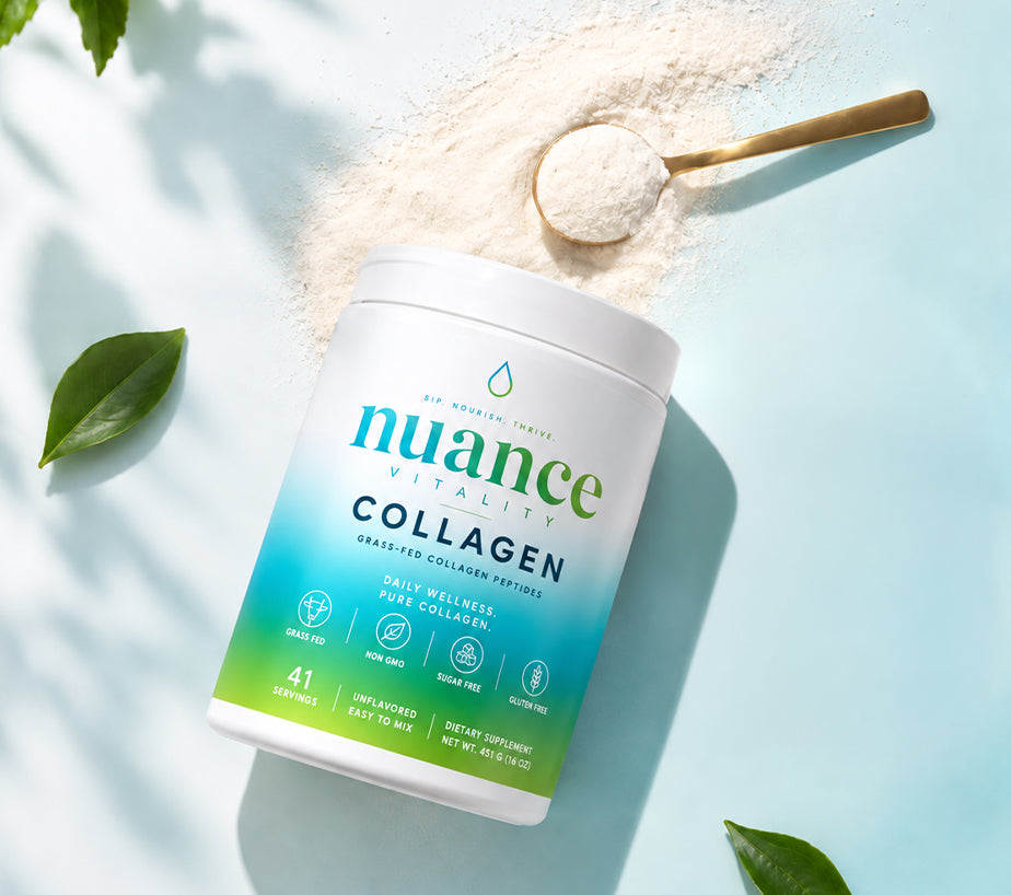 Nuance Vitality Collagen with a scoop of powder